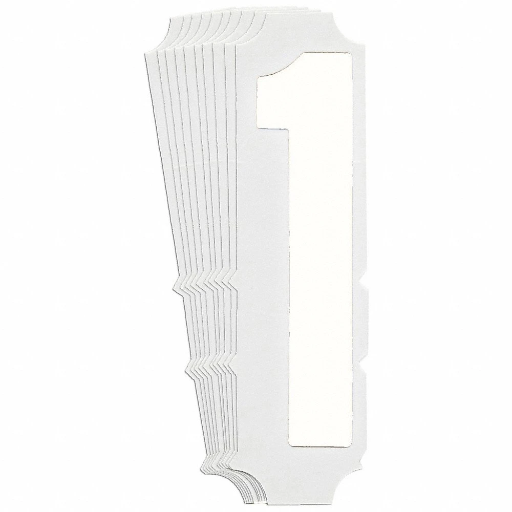 BRADY 5210P-1 Numbers And Letters Labels, 6 Inch Character Height, Non-Reflective, Gothic, White, 10 PK | CT3KEY 800NY1
