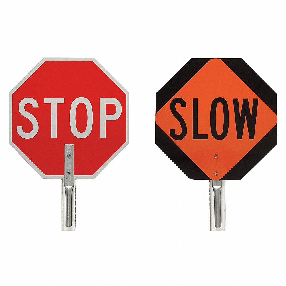 BRADY 57754 Traffic Control Paddle, 78 Inch Overall Height, 18 Inch Sign Height, 5 Ft Handle | CP2FNP 14Z558