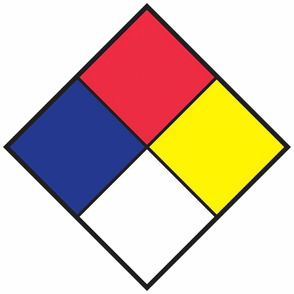 NFPA Placard, Reflective Sheeting, 10 x 10 x 0.007 Inch, GHS