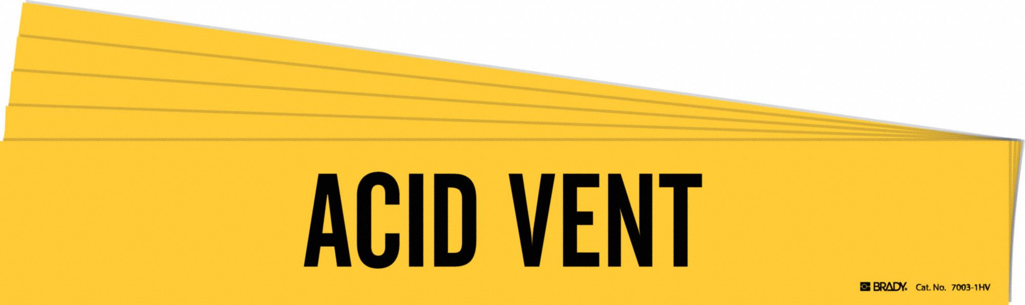 BRADY 7003-1HV-PK Pipe Marker, Legend: Acid Vent, Iiar System Abbreviation Not Applicable | CH6KTC 781VG7