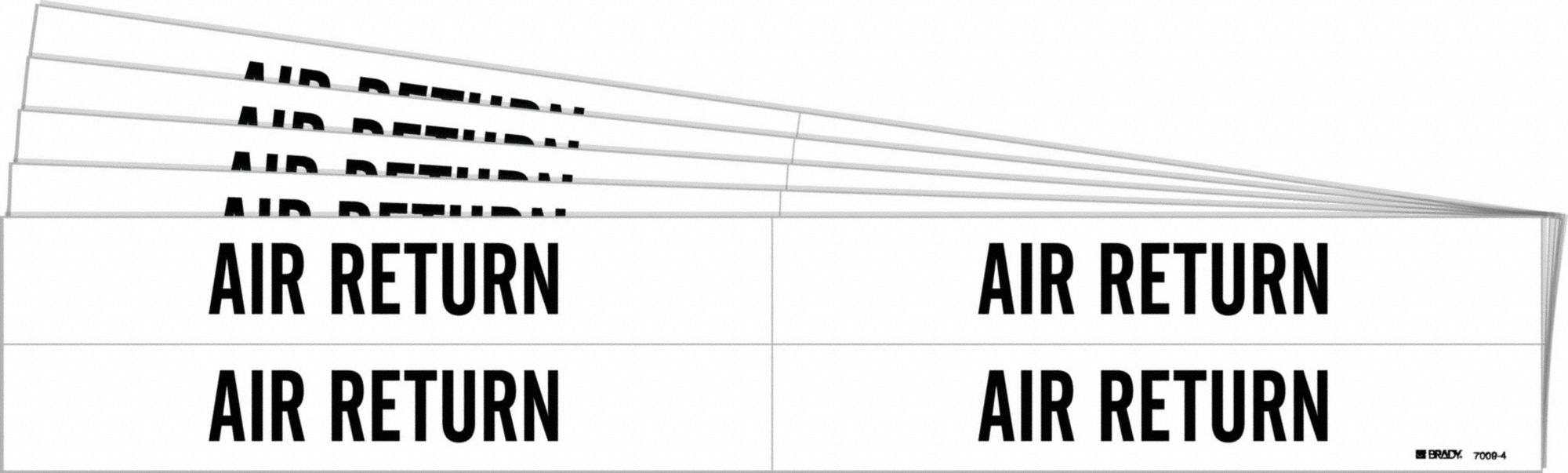 BRADY 7009-4-PK Pipe Marker, Legend: Air Return, 1 1/8 Inch x 7 Inch Size | CH6KTU 781W84