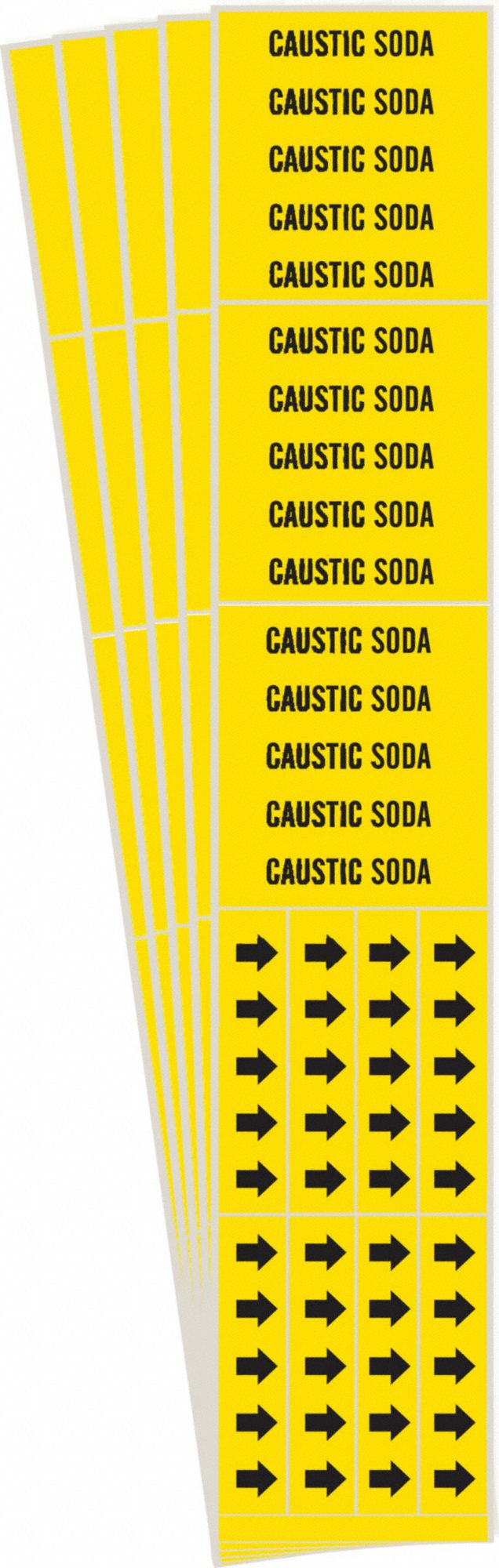 BRADY 7041-3C-PK Pipe Marker, Legend: Caustic Soda, 2 1/4 Inch x 2 3/4 Inch Size | CH6KWH 781VL0