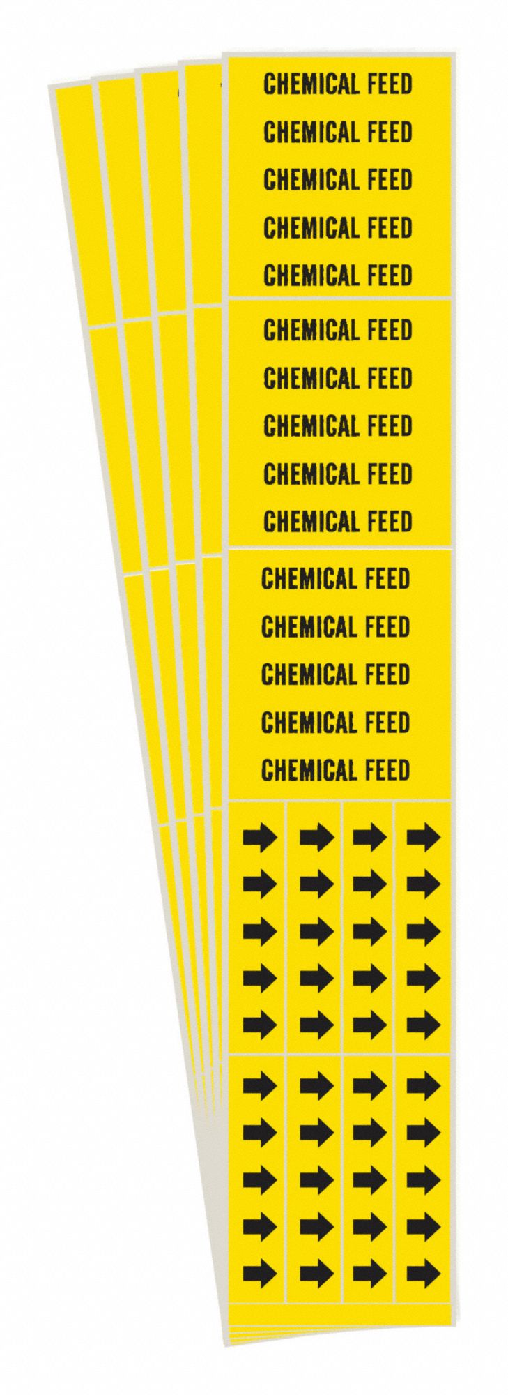 BRADY 7043-3C-PK Pipe Marker, Legend: Chemical Feed, Iiar System Abbreviation Not Applicable | CH6KWR 781YH2