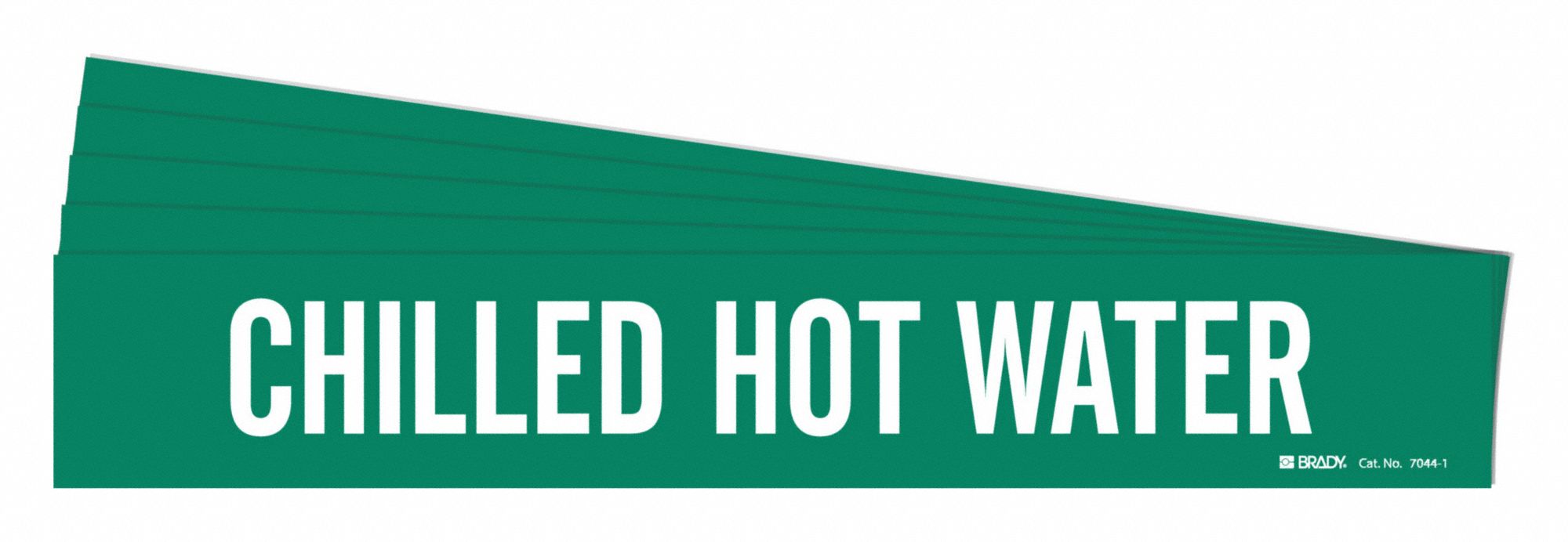 BRADY 7044-1-PK Pipe Marker, Legend: Chilled Hot Water | CH6KWU 781ZG2
