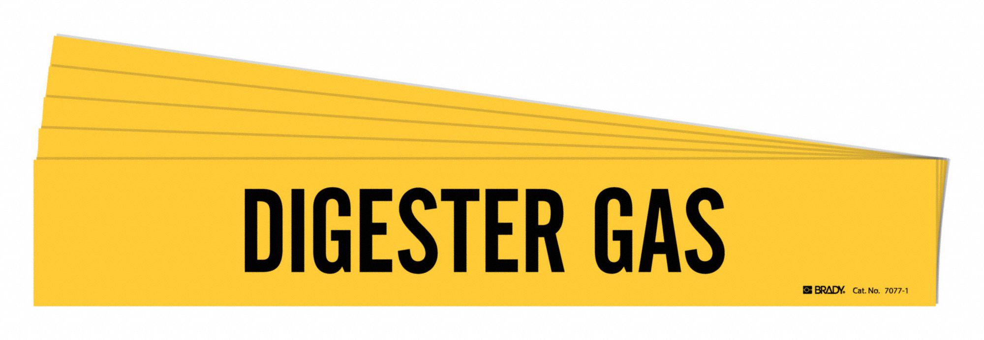 BRADY 7077-1-PK Pipe Marker, Legend: Digester Gas, Iiar System Abbreviation Not Applicable | CH6KYZ 781XL6