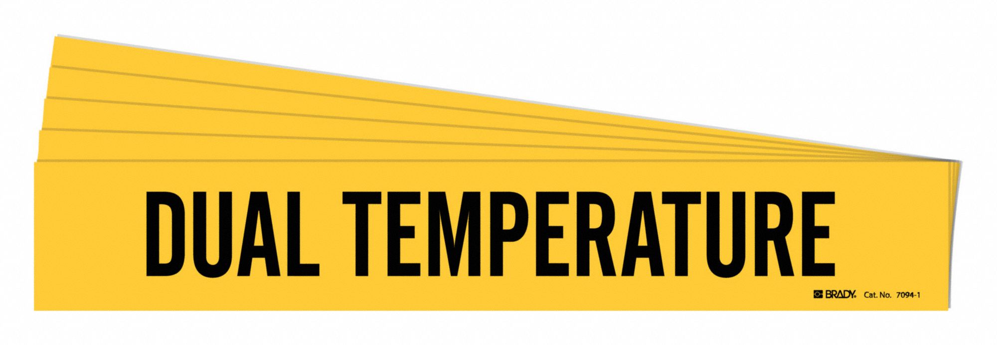 BRADY 7094-1-PK Pipe Marker, Legend: Dual Temperature, 2 1/4 Inch x 14 Inch Size | CH6LAR 782FY4