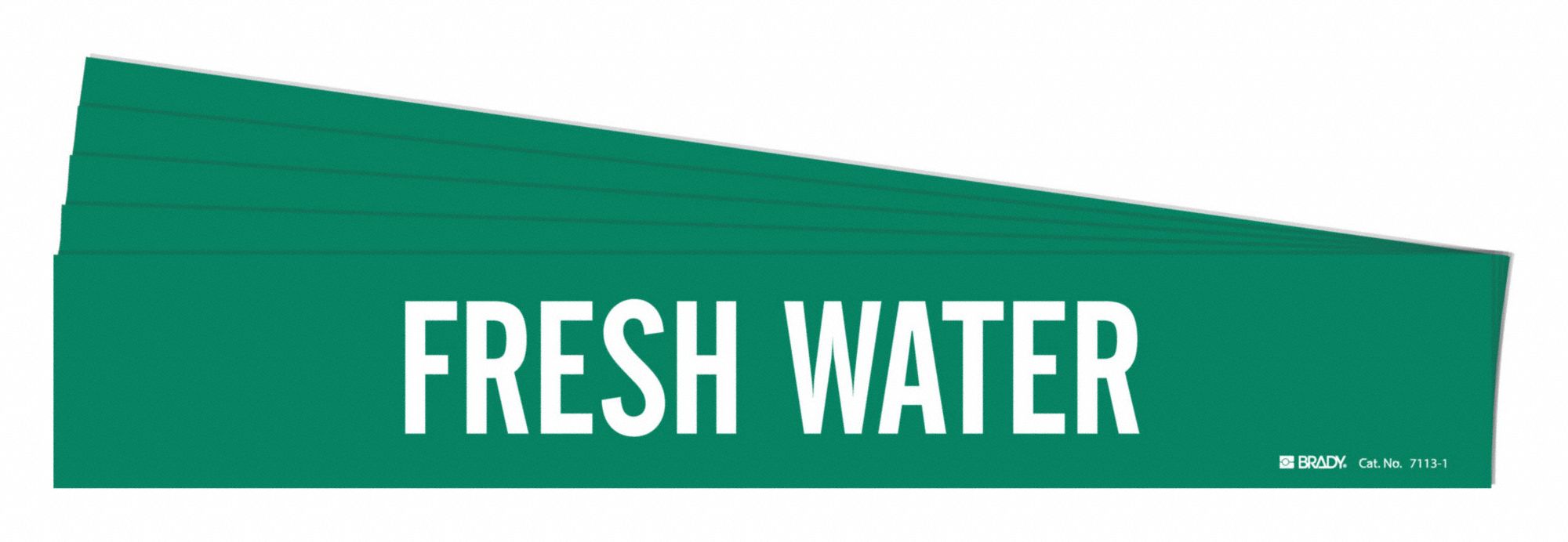 BRADY 7113-1-PK Pipe Marker, Legend: Fresh Water | CH6LDB 781ZR1