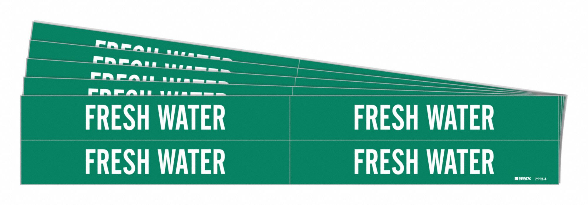 BRADY 7113-4-PK Pipe Marker, Legend: Fresh Water | CH6LDD 781ZP1