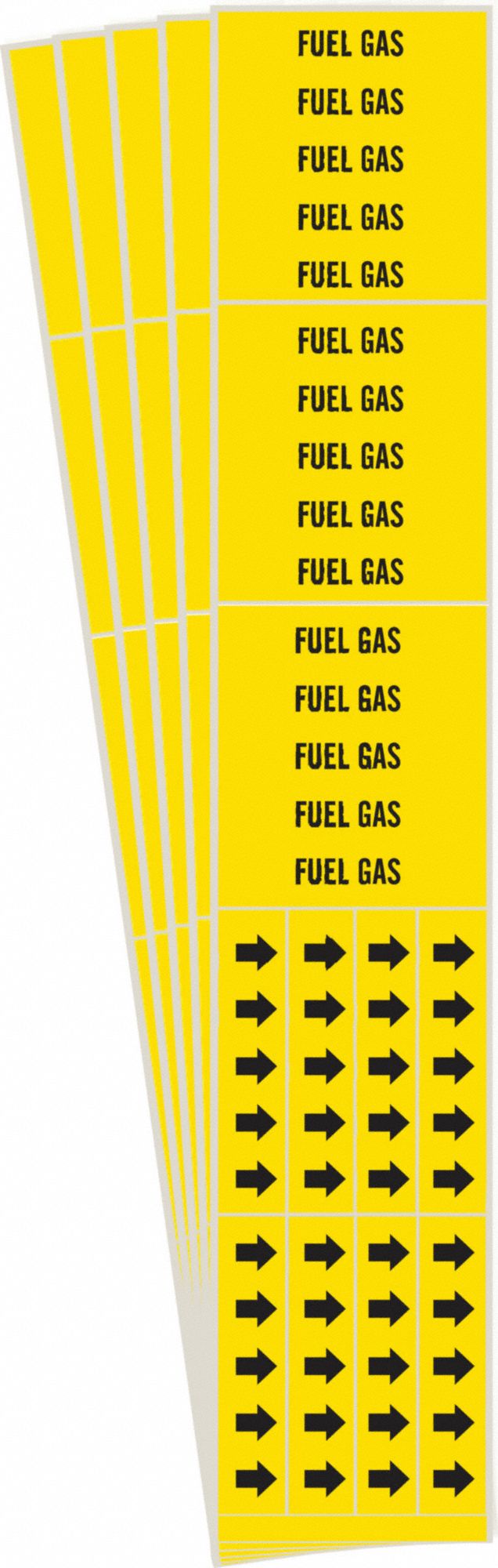 BRADY 7114-3C-PK Pipe Marker, Legend: Fuel Gas, Iiar System Abbreviation Not Applicable | CH6LDF 781X62