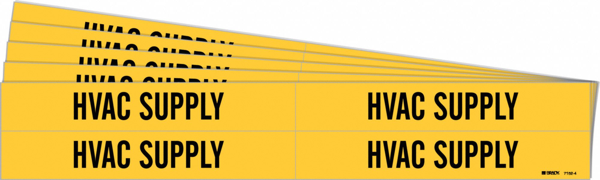 BRADY 7152-4-PK Pipe Marker, Legend: HVAC Supply, Iiar System Abbreviation Not Applicable | CH6LGN 781WP5