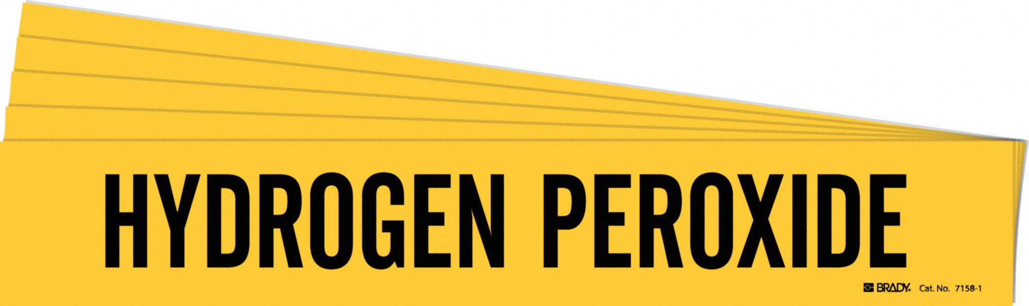 BRADY 7158-1-PK Pipe Marker, Legend: Hydrogen Peroxide, Iiar System Abbreviation Not Applicable | CH6LHE 781VC4