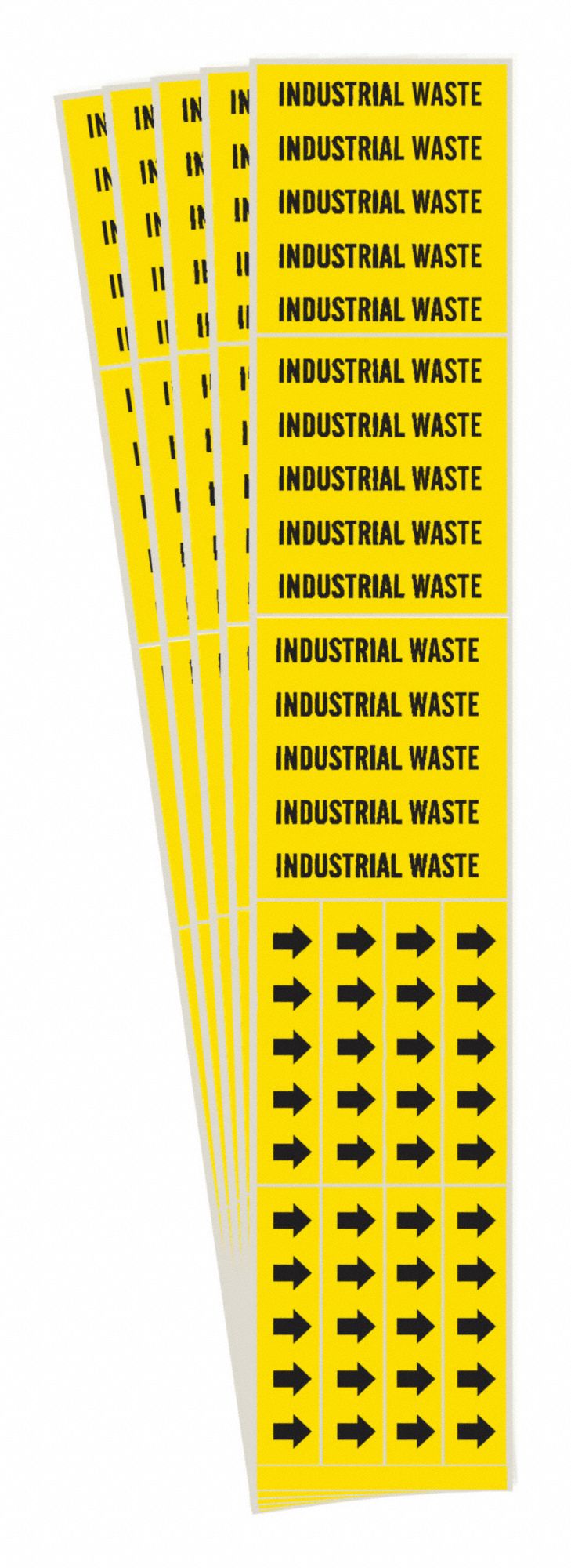 BRADY 7162-3C-PK Pipe Marker, Legend: Industrial Waste, Iiar System Abbreviation Not Applicable | CH6LHY 781Y31
