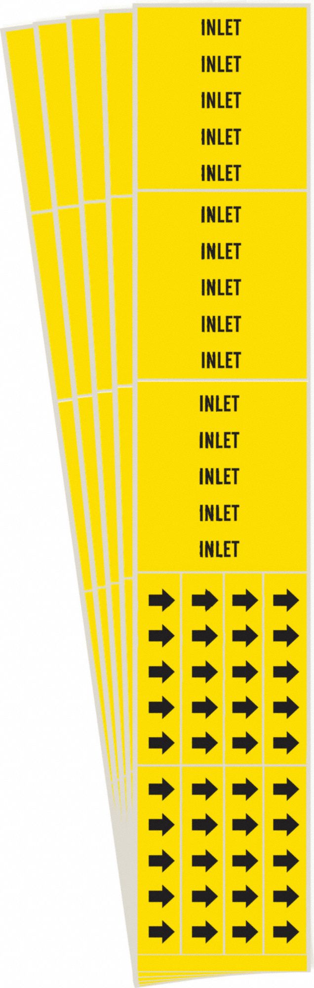 BRADY 7165-3C-PK Pipe Marker, Legend: Inlet, Iiar System Abbreviation Not Applicable | CH6LJJ 781W21