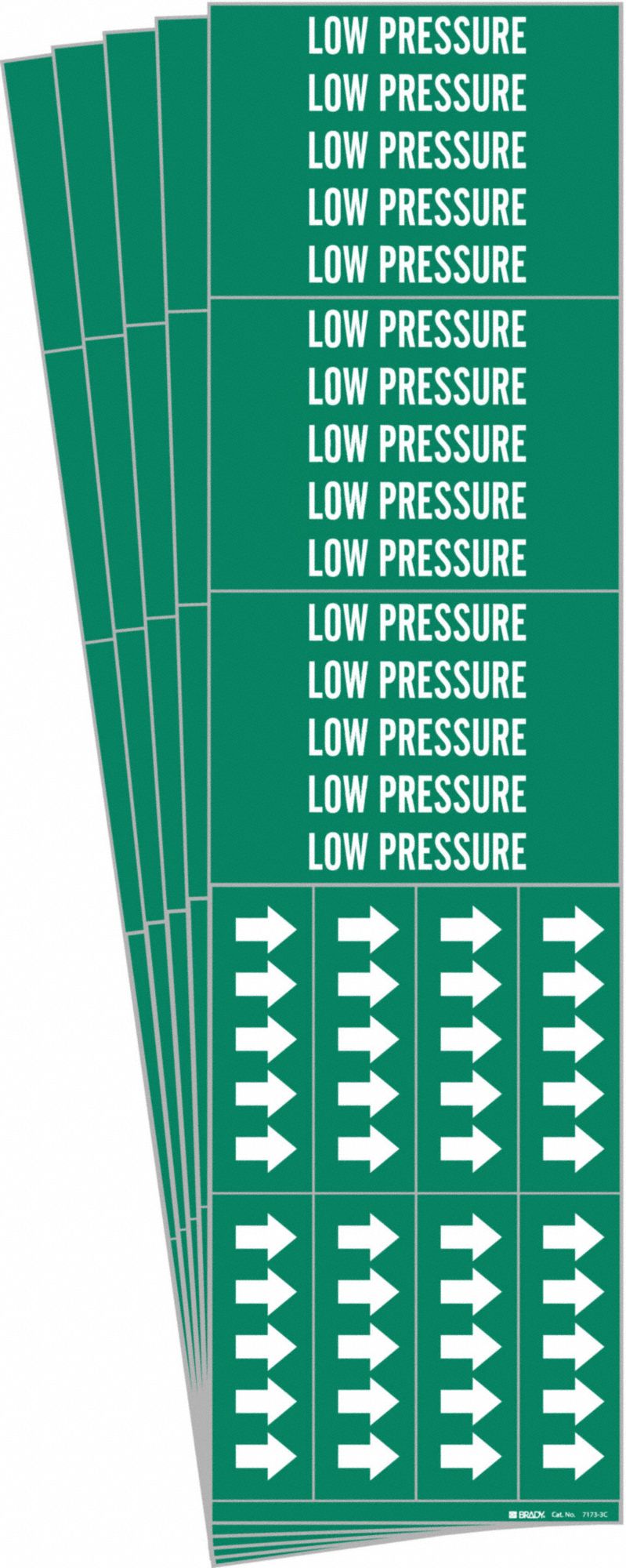 BRADY 7173-3C-PK Pipe Marker, Legend: Low Pressure, Iiar System Abbreviation Not Applicable | CH6LKK 781VX1