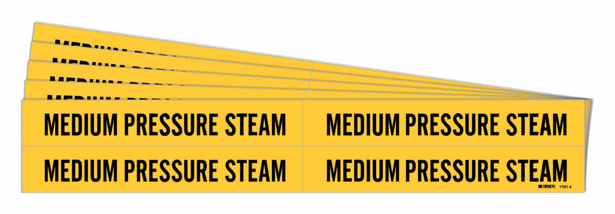 BRADY 7191-4-PK Pipe Marker, Legend: Medium Pressure Steam | CH6LMG 781YY9