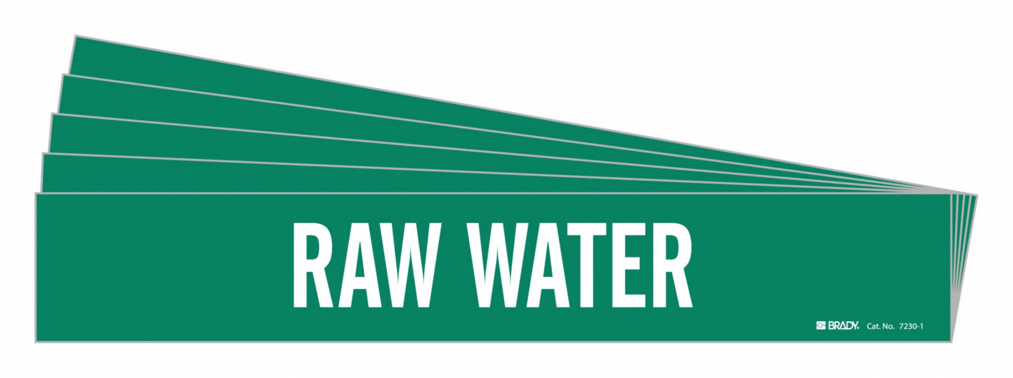 BRADY 7230-1-PK Pipe Marker, Legend: Raw Water | CH6LRF 781ZV6