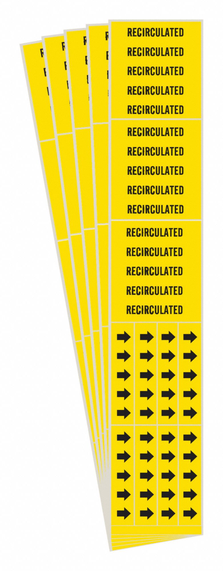 BRADY 7232-3C-PK Pipe Marker, Legend: Recirculated | CH6LRN 782FJ0
