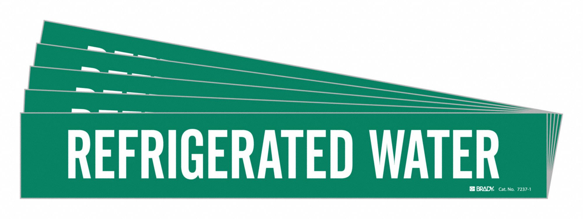 BRADY 7237-1-PK Pipe Marker, Legend: Refrigerated Water | CH6LTA 781ZC3