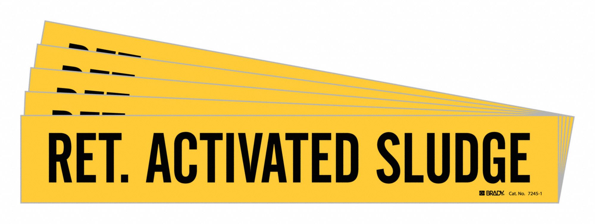 BRADY 7245-1-PK Pipe Marker, Legend: Return Activated Sludge, 2 1/4 Inch x 14 Inch Size | CH6LTX 781Y90