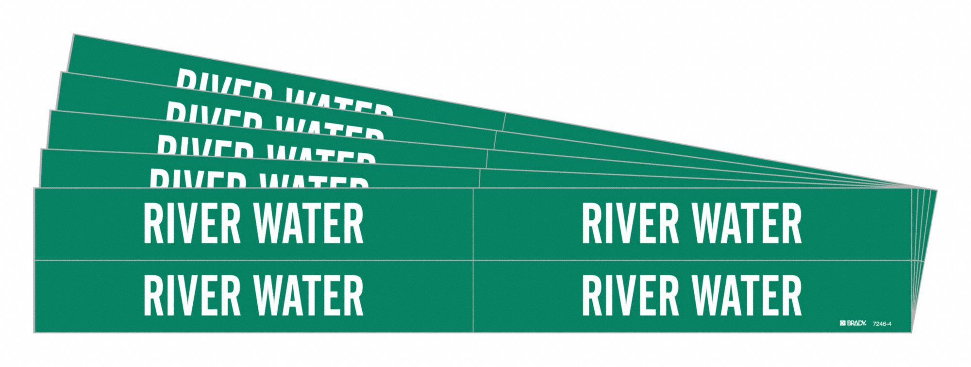 BRADY 7246-4-PK Pipe Marker, Legend: River Water | CH6LUD 781Z76