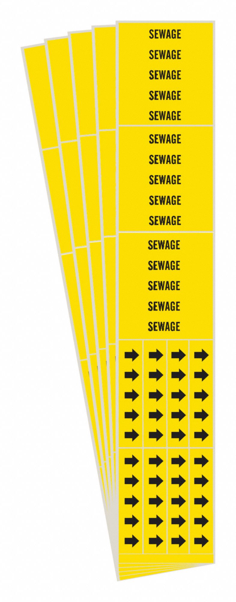 BRADY 7258-3C-PK Pipe Marker, Legend: Sewage, Iiar System Abbreviation Not Applicable | CH6LVP 781Y27
