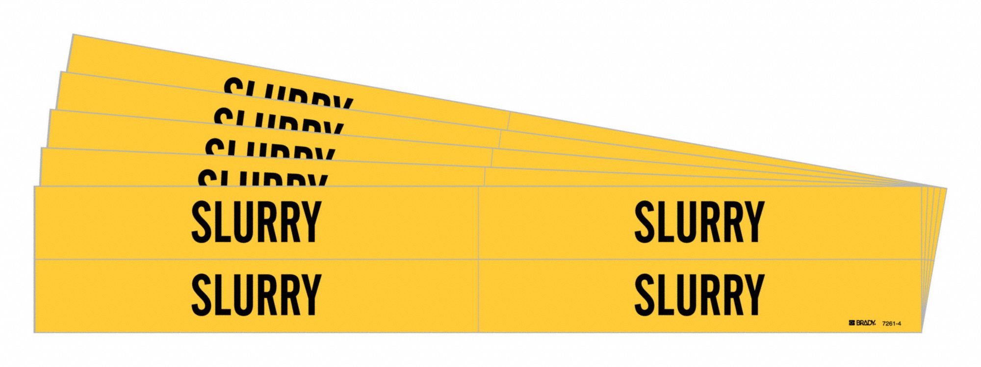 BRADY 7261-4-PK Pipe Marker, Legend: Slurry, 1 1/8 Inch x 7 Inch Size | CH6LWB 781Y12