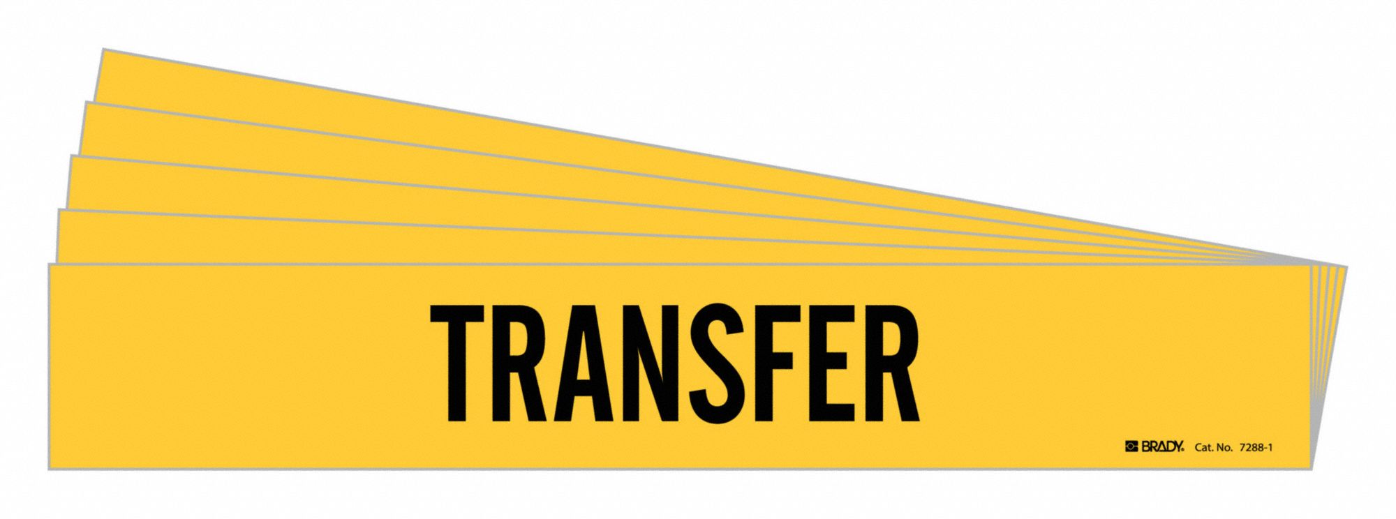 BRADY 7288-1-PK Pipe Marker, Legend: Transfer, 2 1/4 Inch x 14 Inch Size | CH6LYR 782FR8