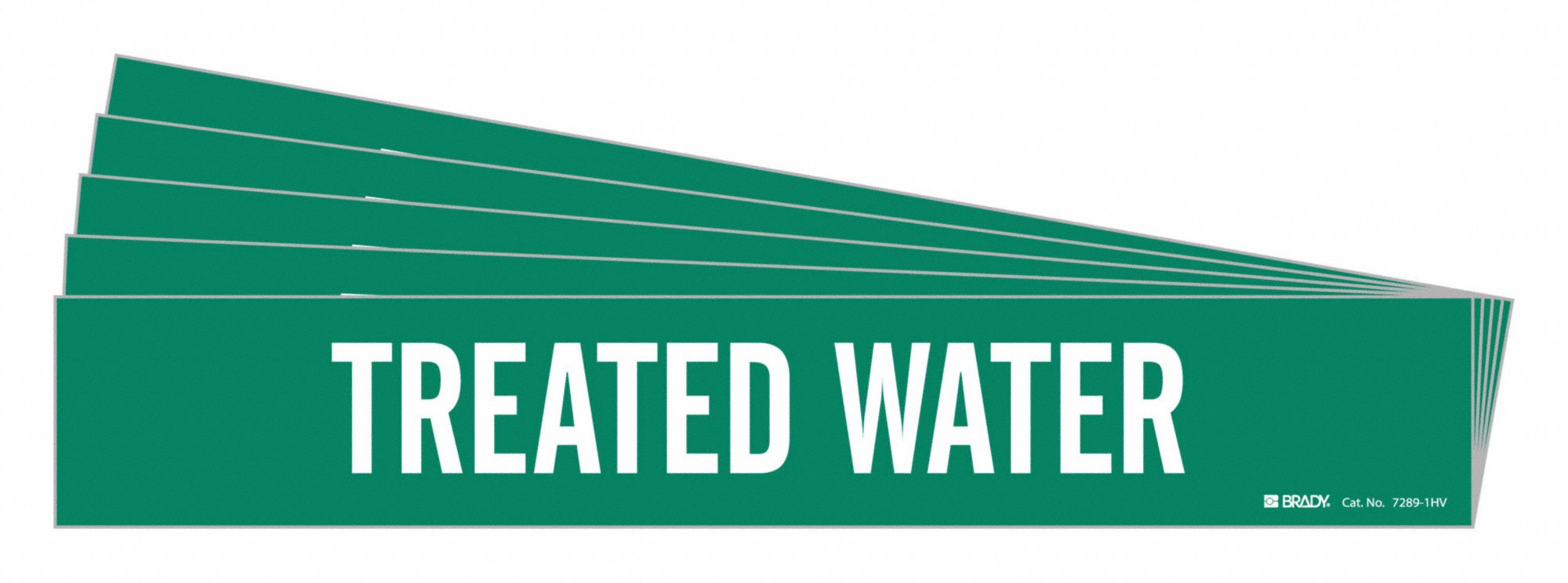 BRADY 7289-1HV-PK Pipe Marker, Legend: Treated Water | CH6LYV 781ZY7