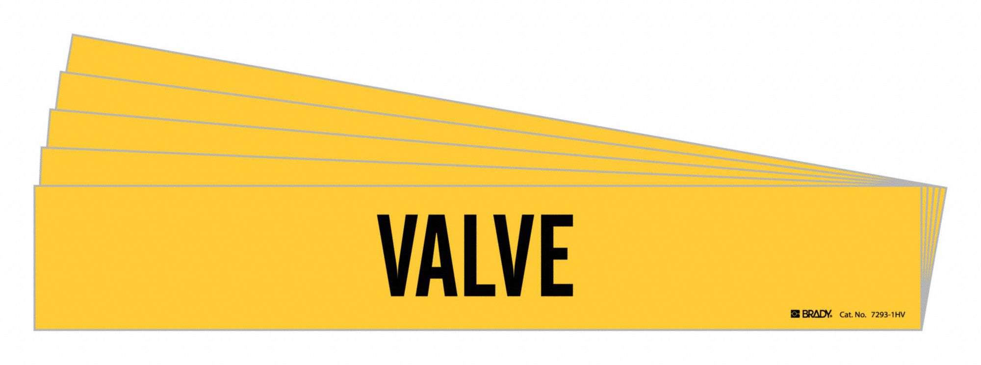 BRADY 7293-1HV-PK Pipe Marker, Legend: Valve | CH6LZF 782FJ4