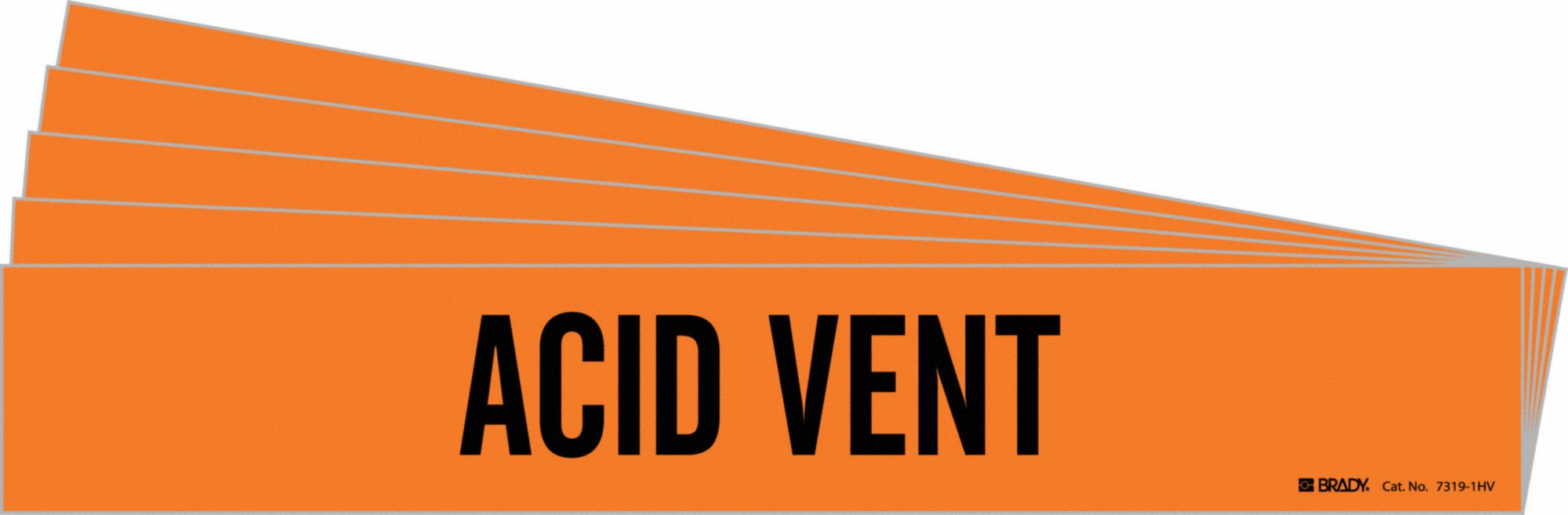 BRADY 7319-1HV-PK Pipe Marker, Legend: Acid Vent, 4 Inch x 24 Inch Size | CH6MBJ 781VR1
