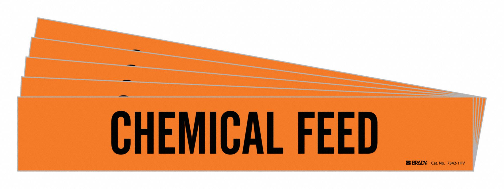 BRADY 7342-1HV-PK Pipe Marker, Legend: Chemical Feed, Iiar System Abbreviation Not Applicable | CH6MDR 781XZ7