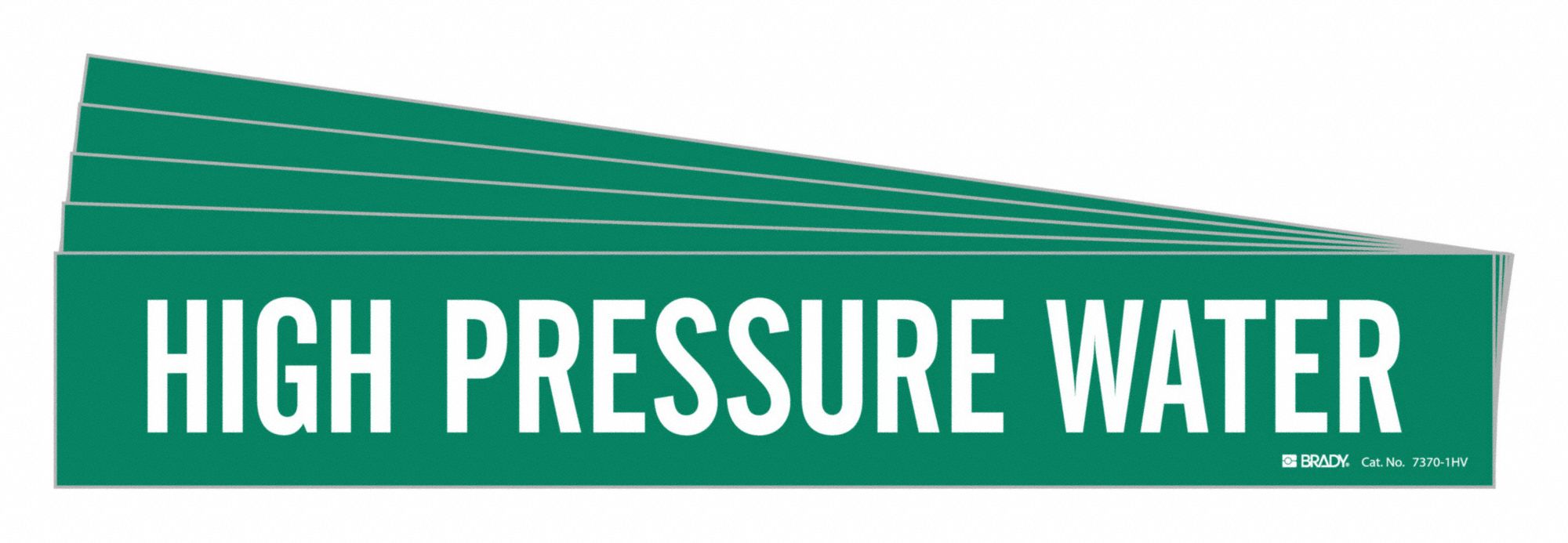 BRADY 7370-1HV-PK Pipe Marker, Legend: High Pressure Water | CH6MGW 781Z94
