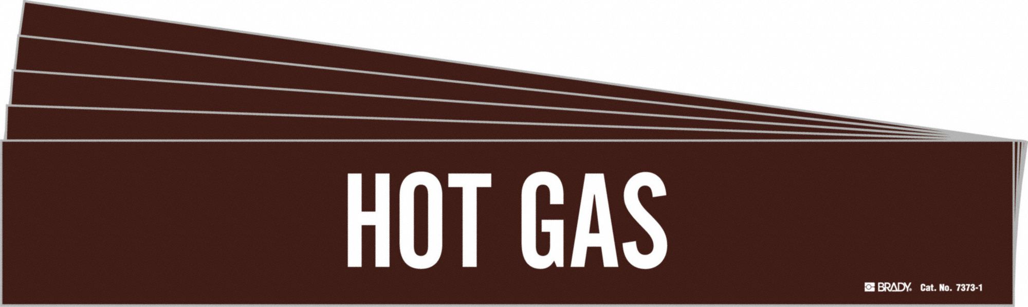 BRADY 7373-1-PK Pipe Marker, Legend: Hot Gas, Iiar System Abbreviation Not Applicable | CH6MHH 781XC0