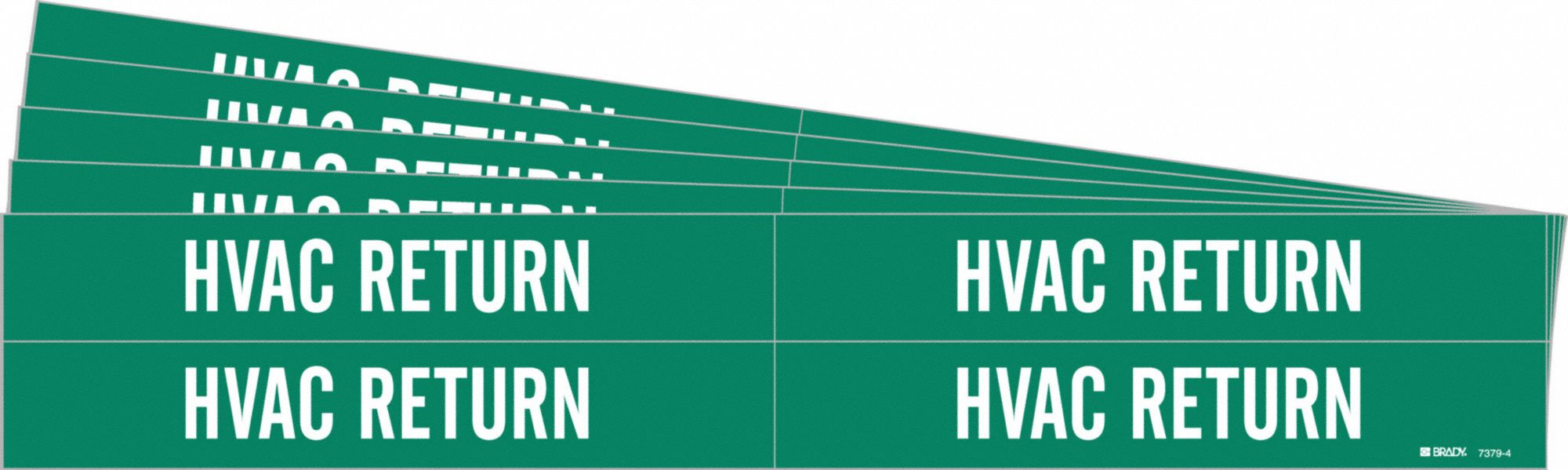 BRADY 7379-4-PK Pipe Marker, Legend: HVAC Return, Iiar System Abbreviation Not Applicable | CH6MHY 781W58