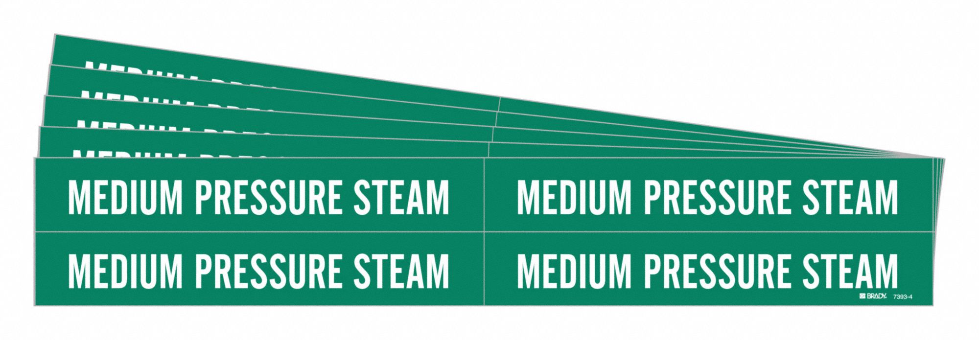 BRADY 7393-4-PK Pipe Marker, Legend: Medium Pressure Steam | CH6MLA 781Z47