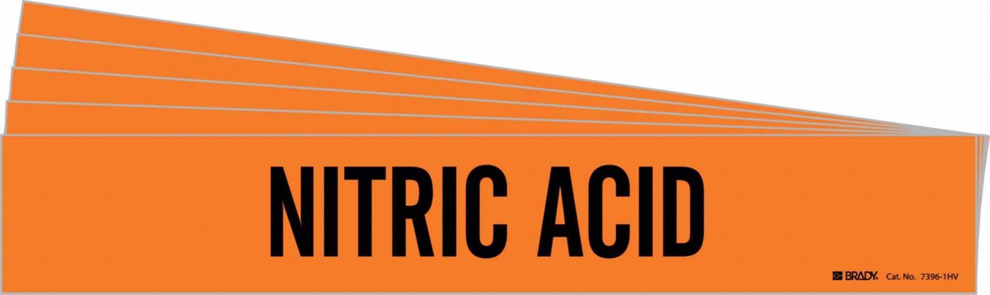 BRADY 7396-1HV-PK Pipe Marker, Legend: Nitric Acid, Iiar System Abbreviation Not Applicable | CH6MLF 781VH0