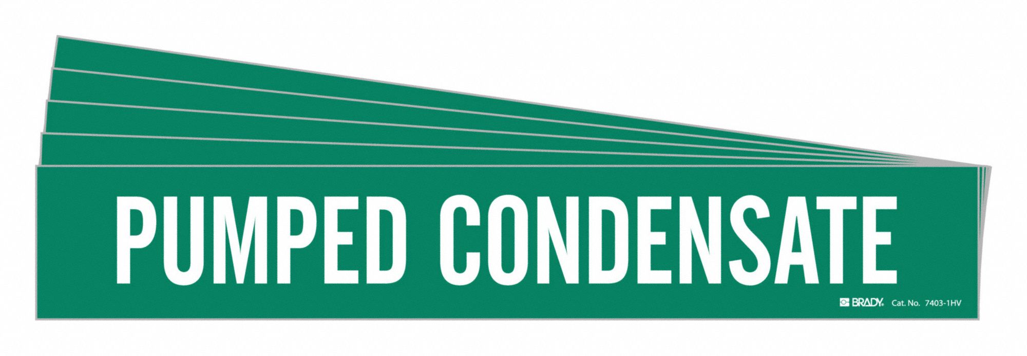 BRADY 7403-1HV-PK Pipe Marker, Legend: Pumped Condensate | CH6MMB 781Z23