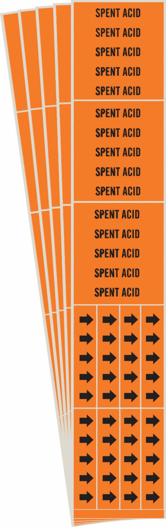 BRADY 7411-3C-PK Pipe Marker, Legend: Spent Acid, Iiar System Abbreviation Not Applicable | CH6MNH 781VH7