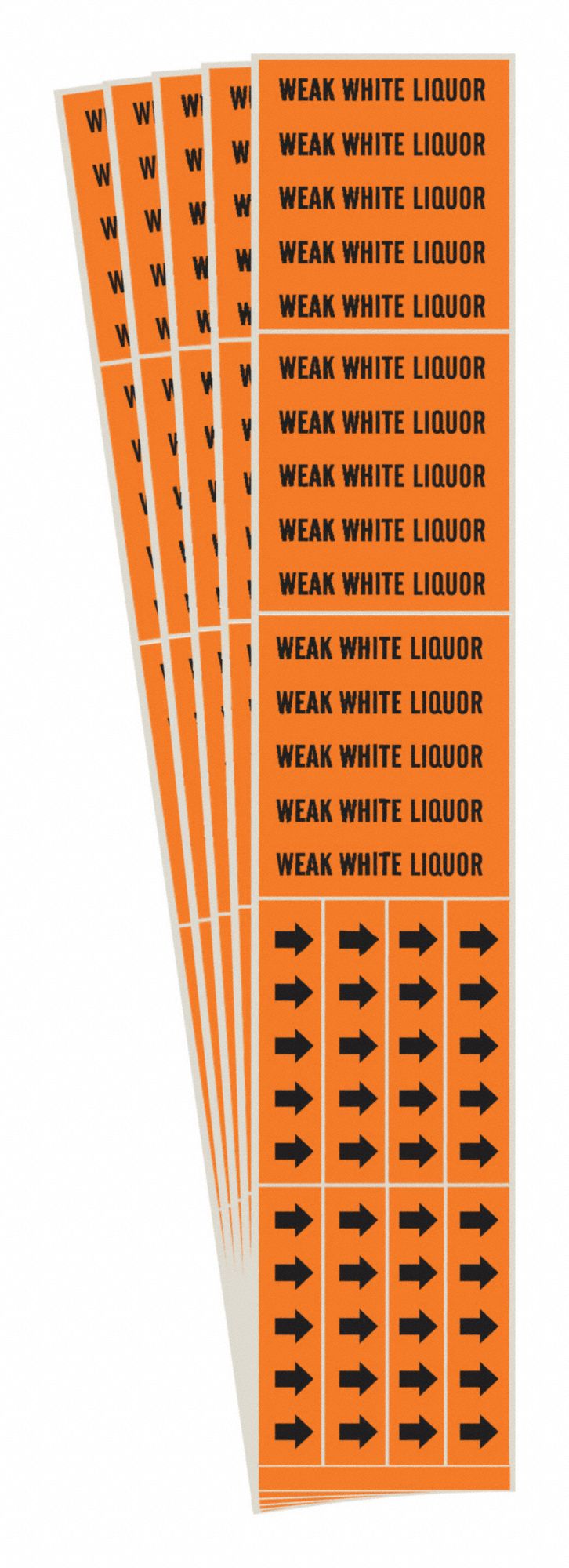 BRADY 7426-3C-PK Pipe Marker, Legend: Weak White Liquor, Iiar System Abbreviation Not Applicable | CH6MQA 781Y87