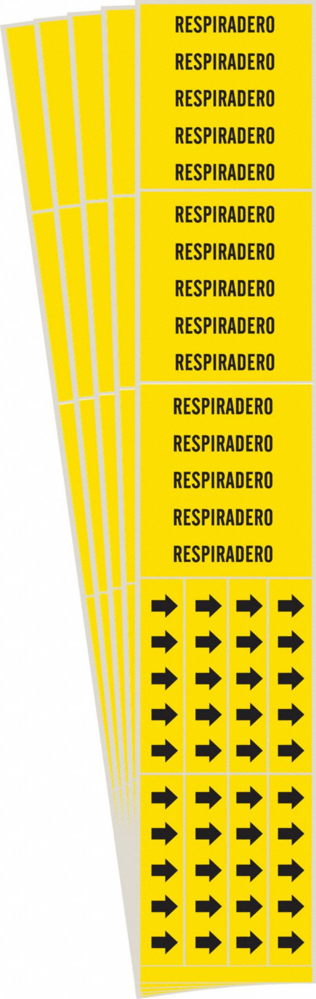 BRADY 83612-PK Pipe Marker, Legend: Respiradero, Iiar System Abbreviation Not Applicable | CH6MVK 781XC7