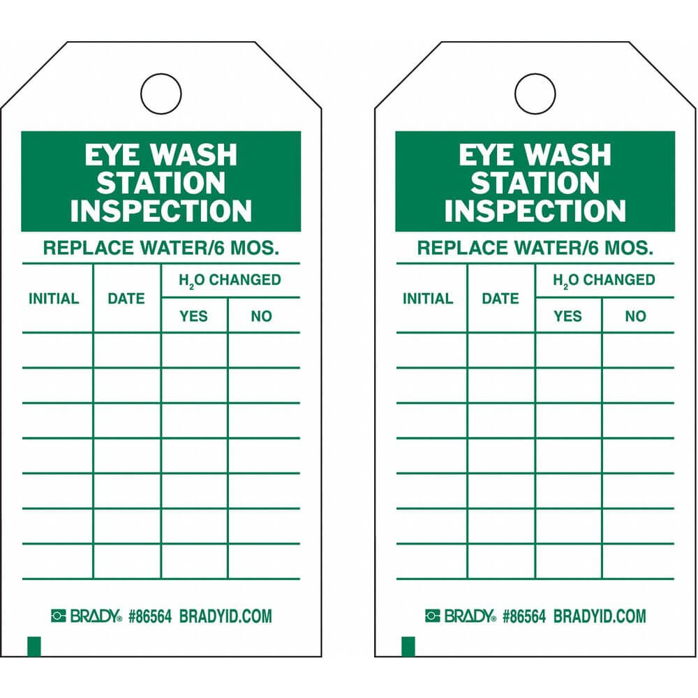 Tag, Inspection, 3 x 5 3/4 Inch, Green on White, Paper, 0.0098 Inch Label Thick, Nylon