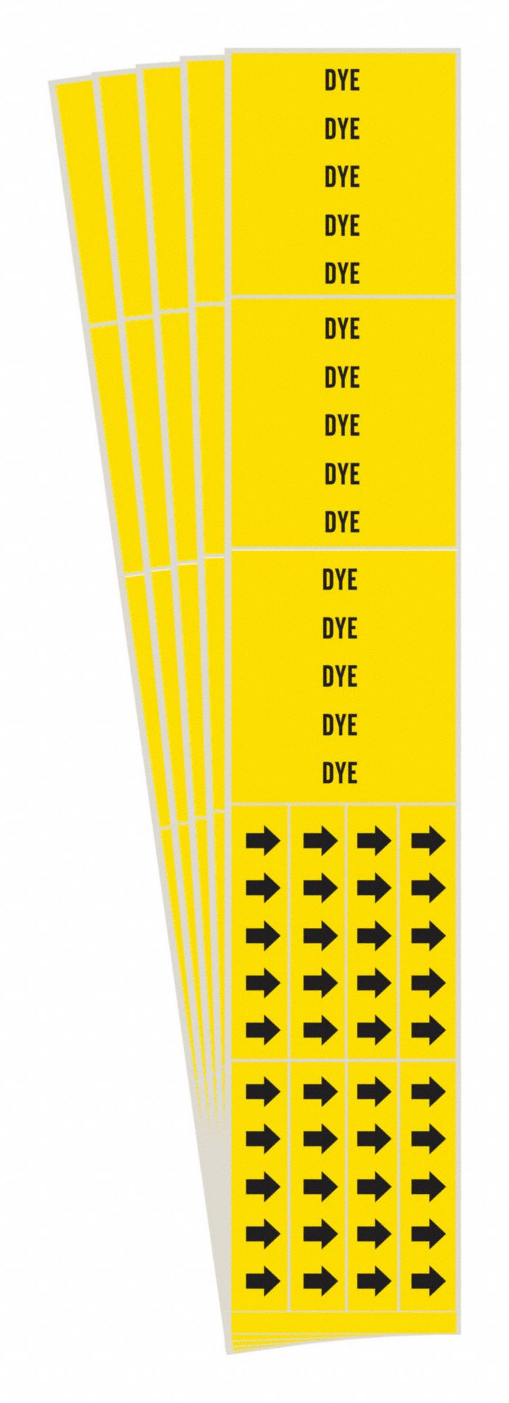 BRADY 8785-3C-PK Pipe Marker, Legend: Dye, 2 1/4 Inch x 2 3/4 Inch Size | CH6MWP 781Y38