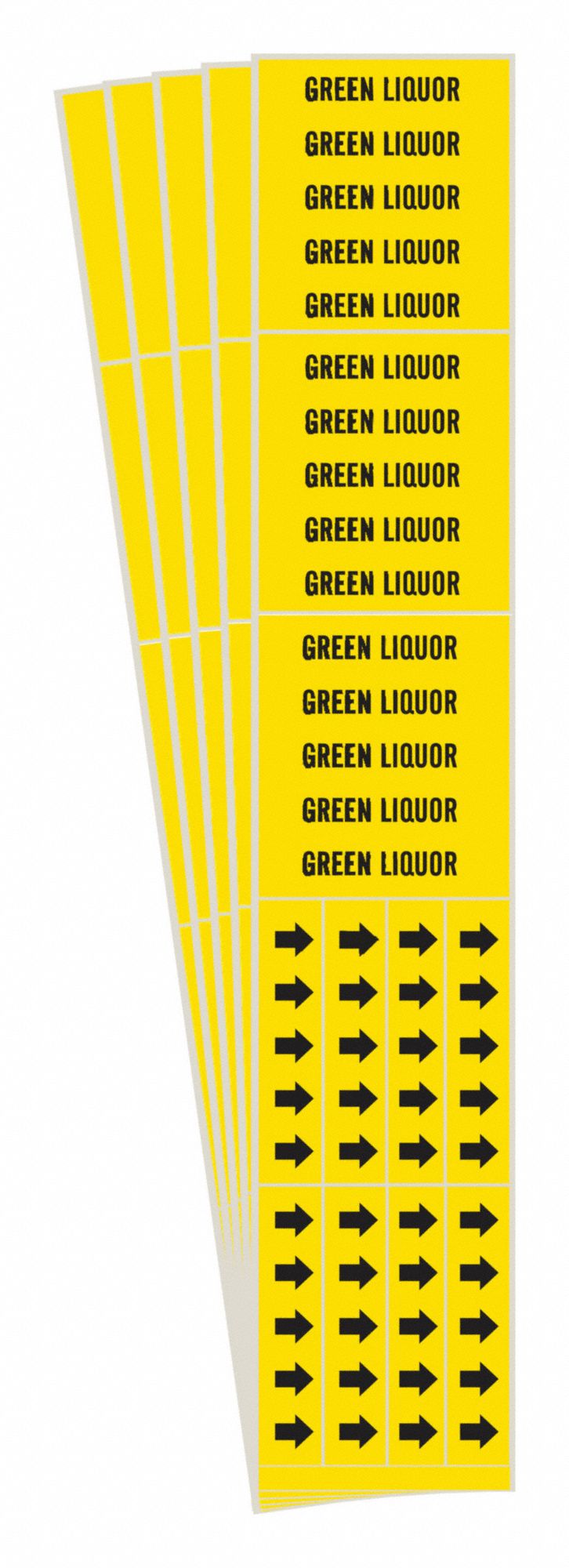 BRADY 8787-3C-PK Pipe Marker, Legend: Green Liquor, Iiar System Abbreviation Not Applicable | CH6MWW 781Y63