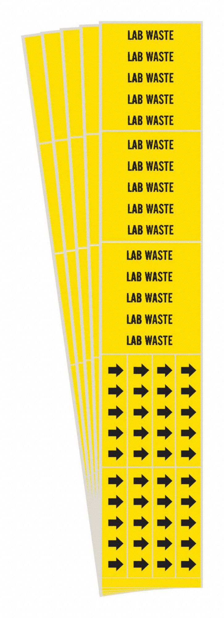 BRADY 8793-3C-PK Pipe Marker, Legend: Lab Waste, 2 1/4 Inch x 2 3/4 Inch Size | CH6MXQ 781Y79
