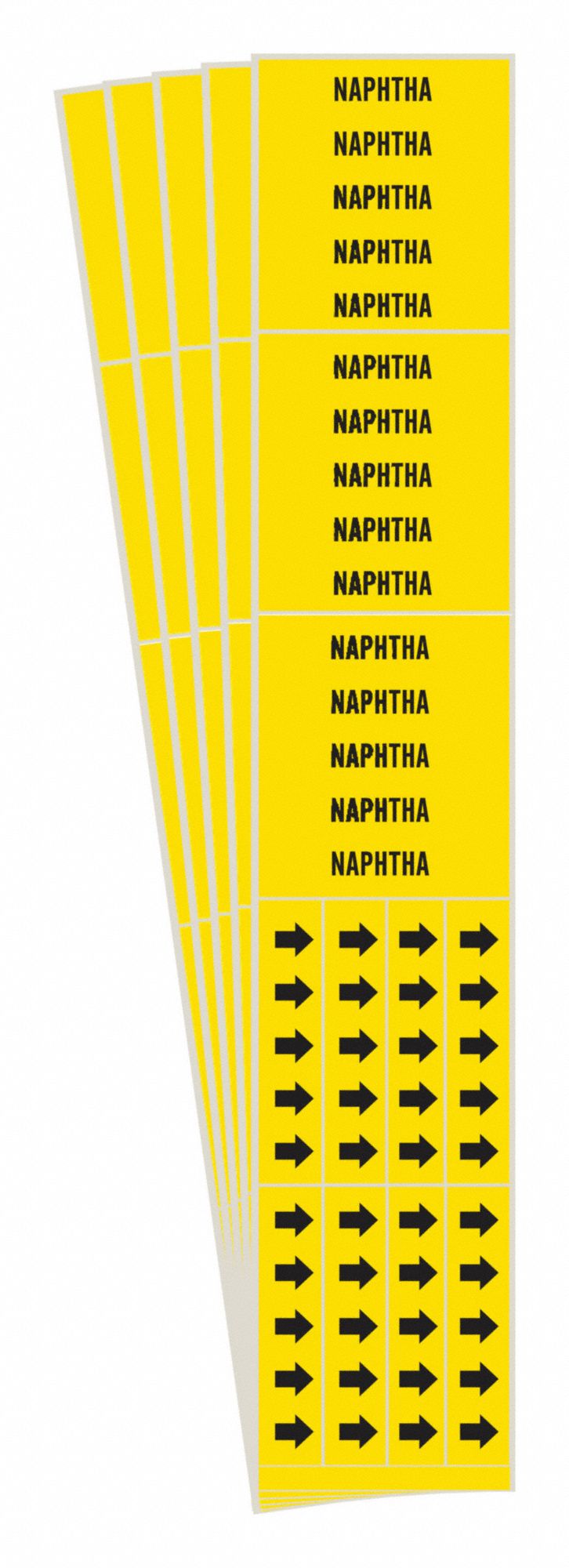 BRADY 8795-3C-PK Pipe Marker, Legend: Naphtha, 2 1/4 Inch x 2 3/4 Inch Size | CH6MXV 781Y35