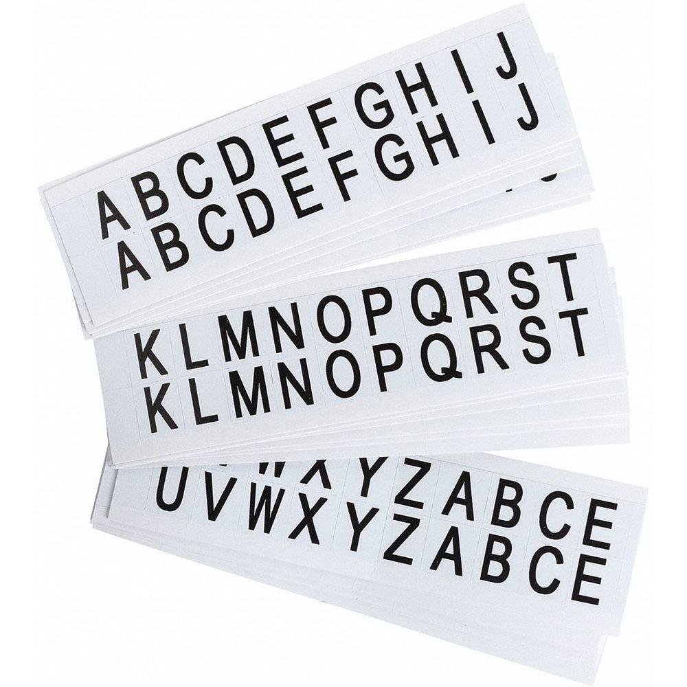 BRADY 9712-LTR KIT Label A Thru Z 3/4 Inch H Black On White | AD3AEN 3XEP5