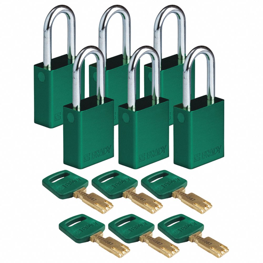 BRADY ALU-GRN-38ST-KA6PK