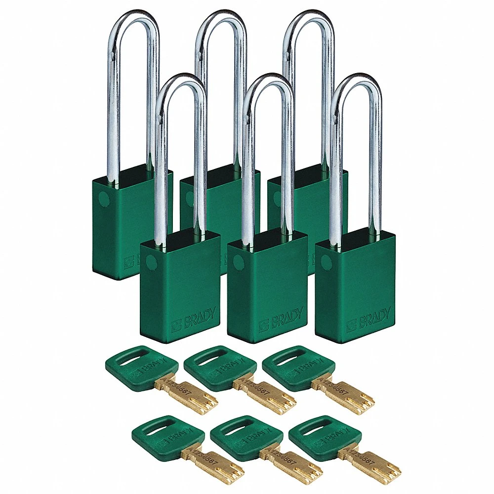 BRADY ALU-GRN-76ST-KA6PK
