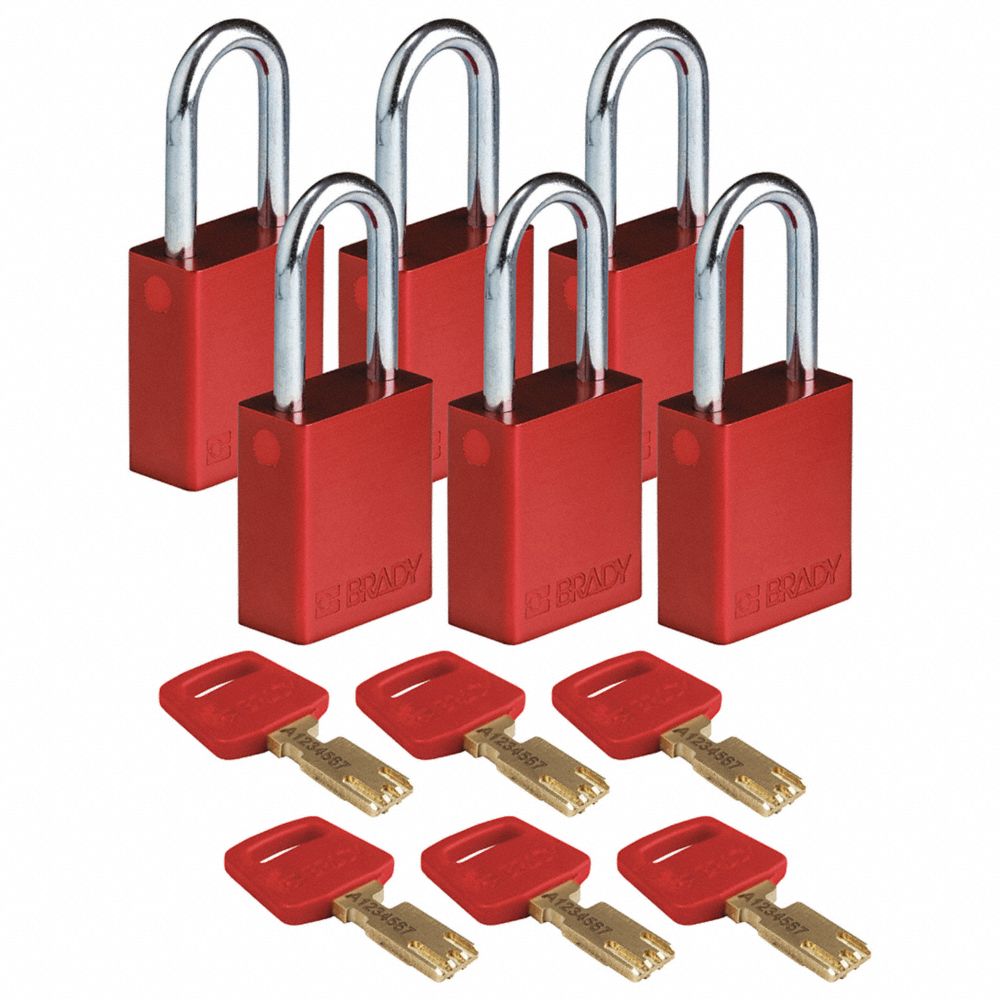 BRADY ALU-RED-38ST-KA6PK