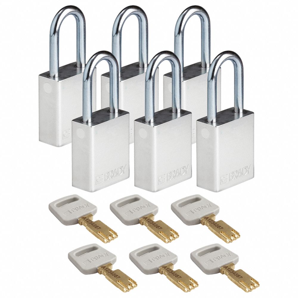 BRADY ALU-SLV-38ST-KA6PK